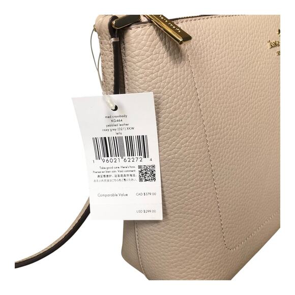 Kate Spade New York Leila Medium Crossbody Bag Pebbled Leather Cozy Gray NWT - Picture 9 of 16